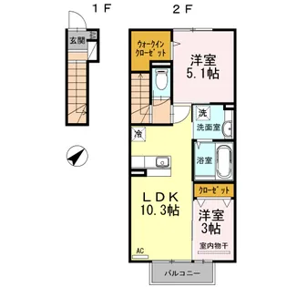 クラポンテMⅡ【2階】の間取り