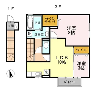 2LDKの間取り画像