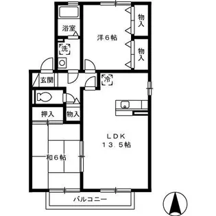グリーンヒルB棟【2階】の間取り