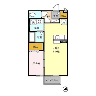 1LDKの間取り画像