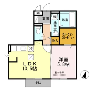 リアン ド ファミーユA棟【1階】の間取り