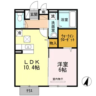 リアン ド ファミーユA棟【1階】の間取り