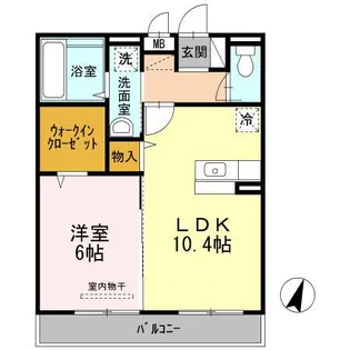 リアン ド ファミーユA棟【2階】の間取り