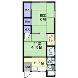 ウッディーハウス清納【202号室】の間取り
