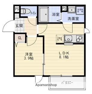 福岡県北九州市八幡西区黒崎5丁目【アパート】の間取り
