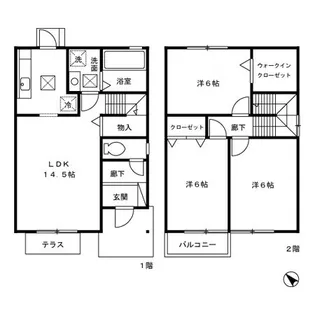 ウィルコート本城【1階】の間取り