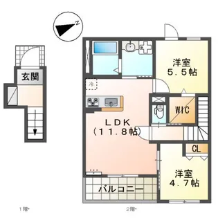 リオーネ富野【2階】の間取り