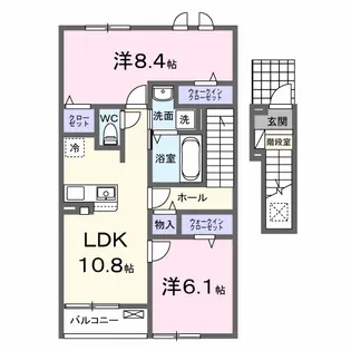 アンジュ本城【2階】の間取り