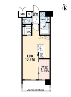 福岡県北九州市八幡東区西本町3丁目【マンション】の間取り