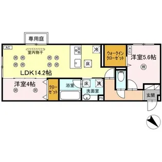 D-ROOM浅生【1階】の間取り