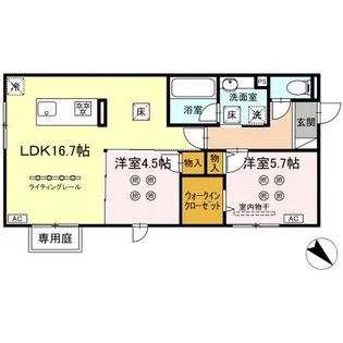 D-ROOM浅生【1階】の間取り