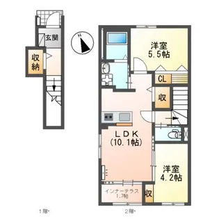 (仮)大里戸ノ上1丁目アパート【205号室】の間取り