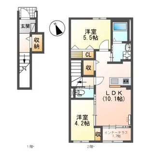 (仮)大里戸ノ上1丁目アパート【203号室】の間取り