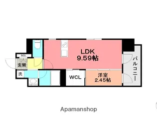 プレジデンス ざ 三萩野【9階】の間取り