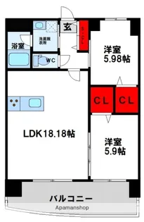 プレジデンス ざ 三萩野【15階】の間取り