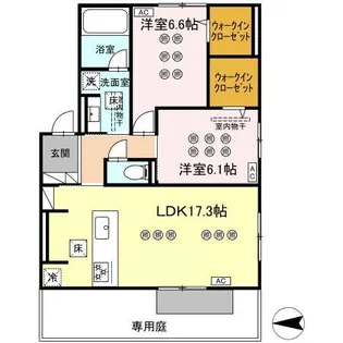 D-ROOM本城東 B棟【1階】の間取り