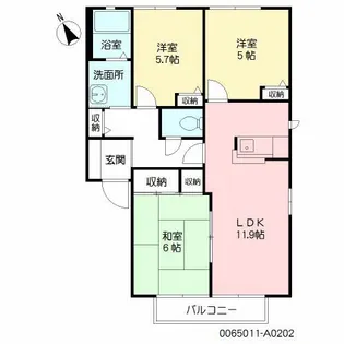 ウィステリア中曽根【2階】の間取り