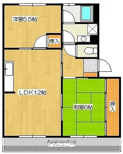 戸渡ハイツ【2階】の間取り