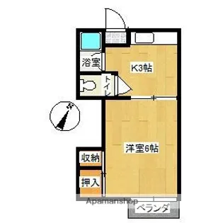 ひばりコーポ【1階】の間取り