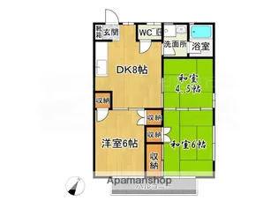 ソレイユスヤマ【2階】の間取り