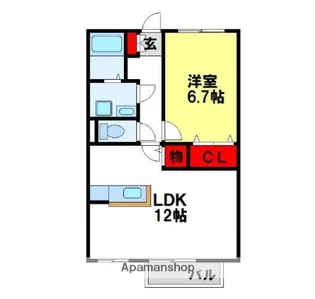 ヒルサイドテラス連歌屋(全室角部屋)【2階】の間取り