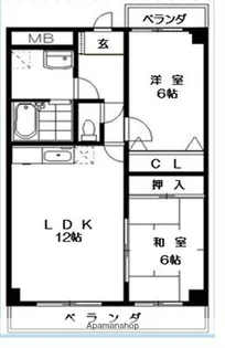 朱雀大路21【4階】の間取り