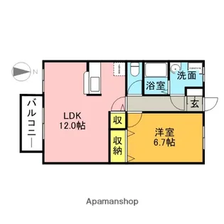 ピーチカーサⅢ【3階】の間取り