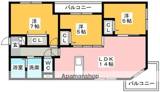 ベレオ都府楼南Ⅱ【3階】の間取り