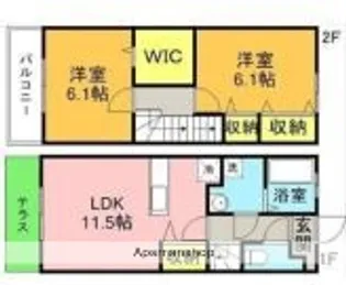 オーシャンリブレア【105号室】の間取り