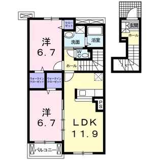 プロムナードⅠ【2階】の間取り
