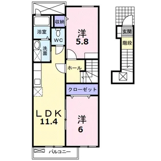 キャトルフォイル【2階】の間取り