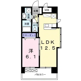 パークサイド仲畑【3階】の間取り