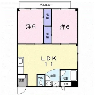 サンハイツ執行【2階】の間取り
