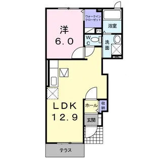 ほほえみ B棟【103号室】の間取り