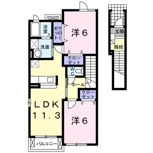 ビスターリア B【2階】の間取り