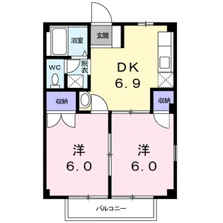 コーポひまわり【1階】の間取り