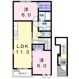 ヴィオラ・カーサE【2階】の間取り
