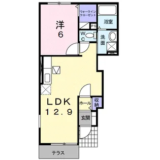 クローバーハウスB【1階】の間取り