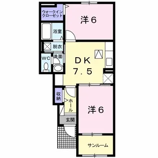 カーサ・エルシア Ⅱ【1階】の間取り