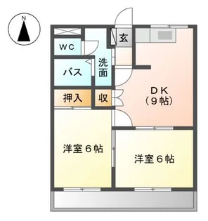 シェソワ石坂Ⅱ【1階】の間取り