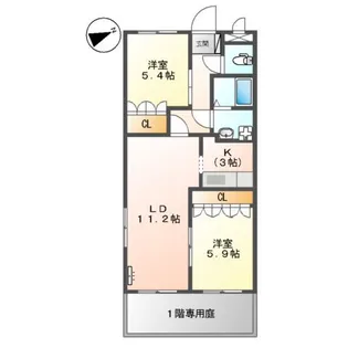 デュエール【1階】の間取り