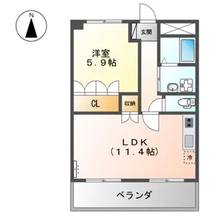 メゾン・シーティア【202号室】の間取り