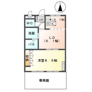 グリーンハイム・甘木【106号室】の間取り