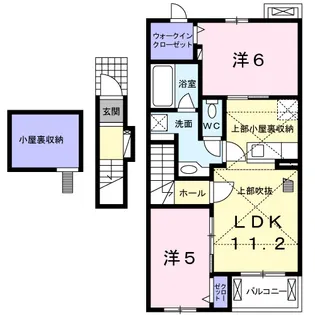 カーサ・ソレイユA【202号室】の間取り