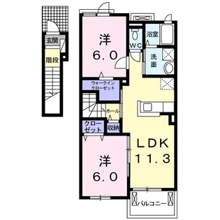 サニー プレイス【2階】の間取り