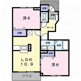 ラルジュ壱番館【1階】の間取り
