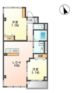 ユニヴァリィ レジデンス【2階】の間取り