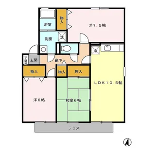 ロイヤルステージタウン鳥栖 C棟【1階】の間取り