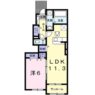 コロレ フルール【1階】の間取り