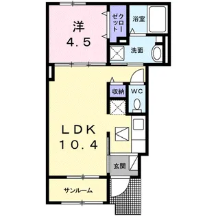 1LDKの間取り画像
